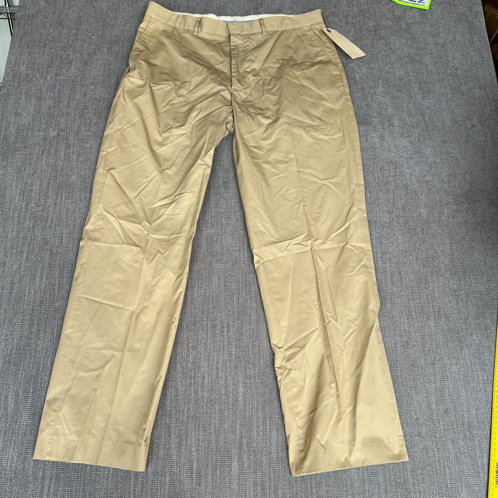 Polo Ralph Lauren Chino Pants Mens 36L Khaki Flat Front Classic Straight Leg